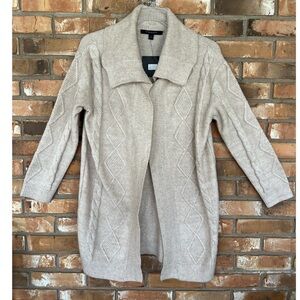 Marc New York Oatmeal Cable Knit Open Front Cardigan NWT Size Small
